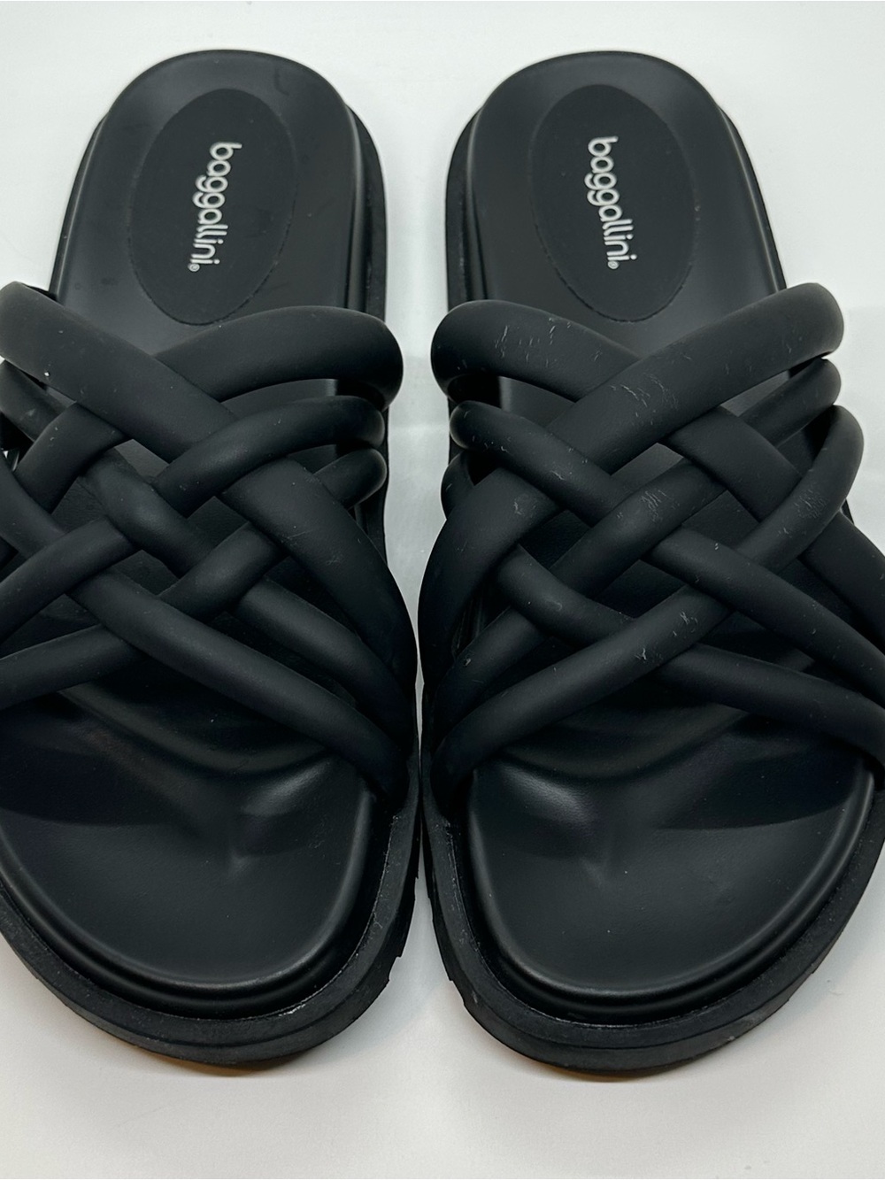 Baggallini Black Woven Strap Comfort Slide Sandals Size 10